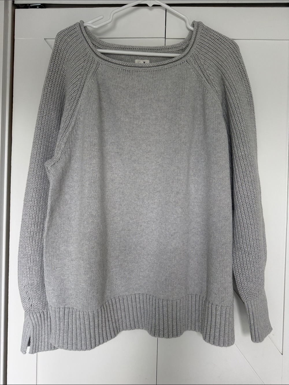 aerie Cotton Light Gray Women's Crewneck Sweater
